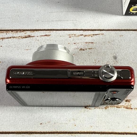 Olympus VR-320 14.0MP Digital Camera Red w/ Battery & Charge Pixel Spot Issue - Picture 5 of 7